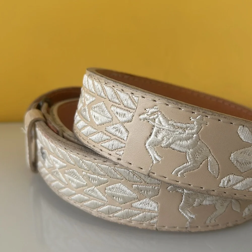 Handmade in Mexico Embroidered Cowboy Leather Western Belt Size 42-44